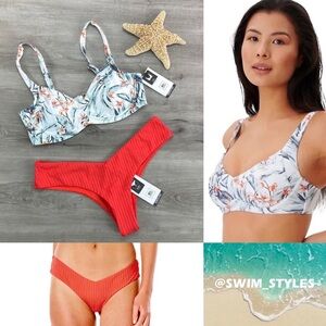 ☀️RVCA☀️ DIAMOND BAY DD TOP PREMIUM SURF SKIMPY HIPSTER BIKINI SET
